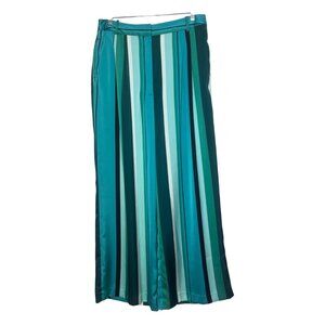 Worthington Wide Leg Striped Pants Womens Size 16 Green